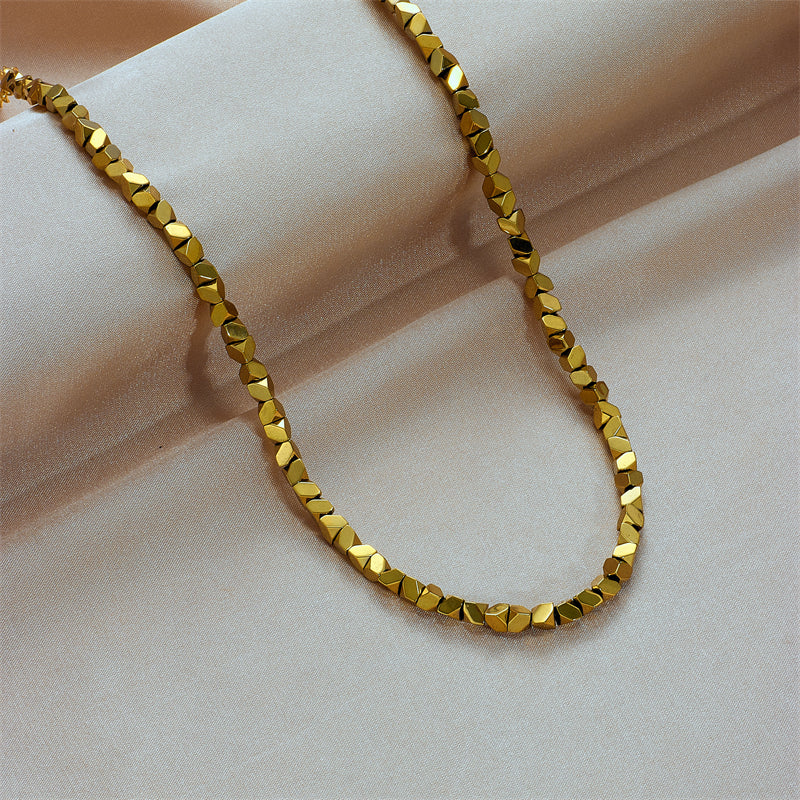 Gold Octagon Clavicle Chain for Women