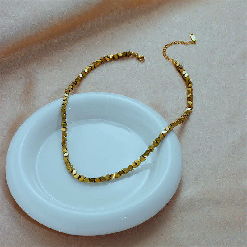 Gold Octagon Clavicle Chain for Women