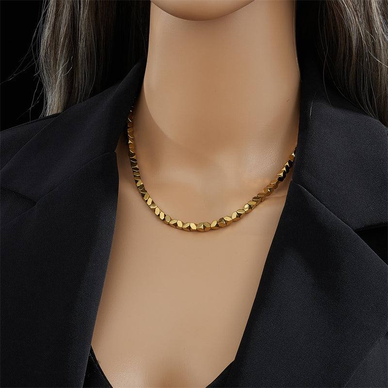Gold Octagon Clavicle Chain for Women