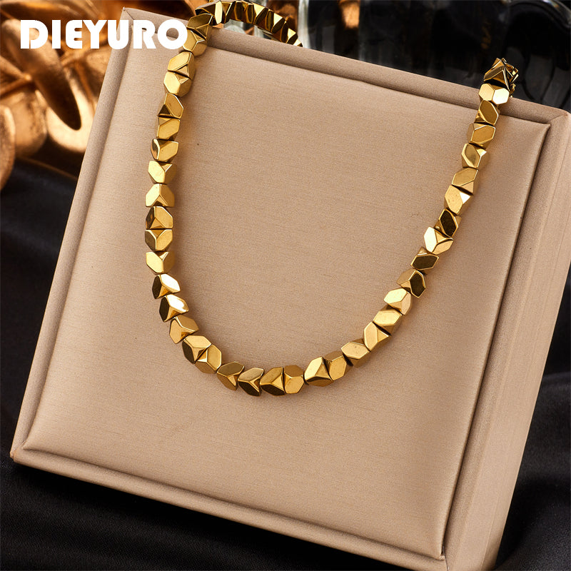 Gold Octagon Clavicle Chain for Women