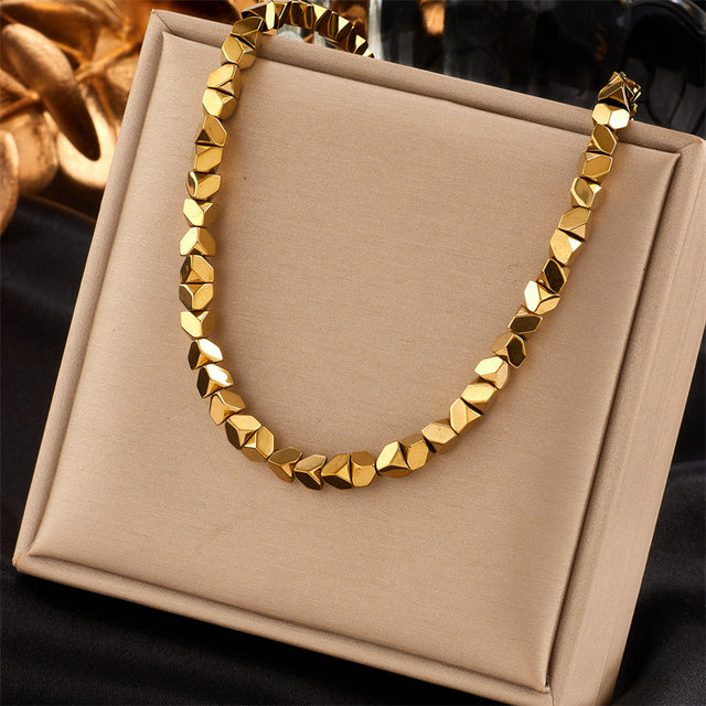 Gold Octagon Clavicle Chain for Women